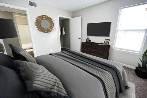 a bedroom with a bed and a dresser at 450 on Keeneland, Richmond