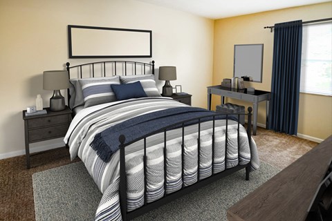 Comfortable Bedroom at Crown Crossing Apartments, Ohio, 45102