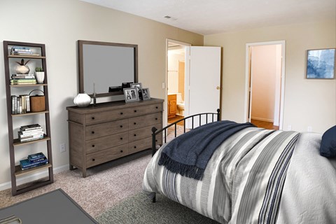Bedroom Interior at Crown Crossing Apartments, Ohio, 45102