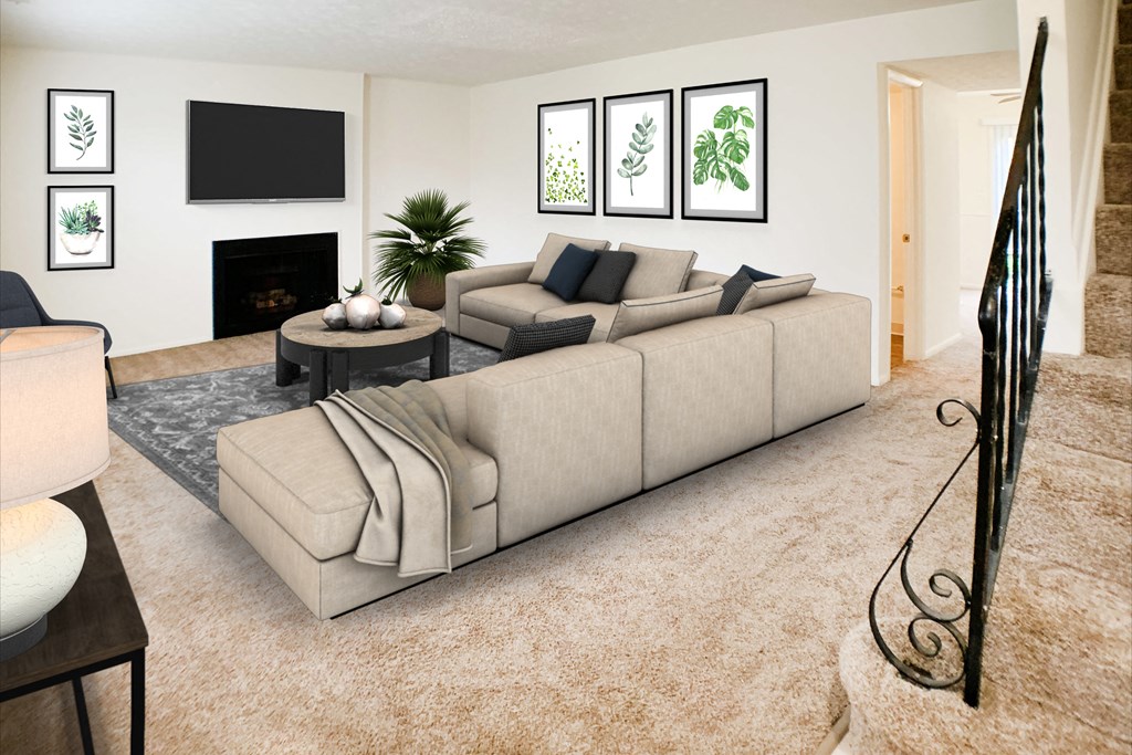 Living Room  at Revere Village Apartments, Centerville, OH, 45458