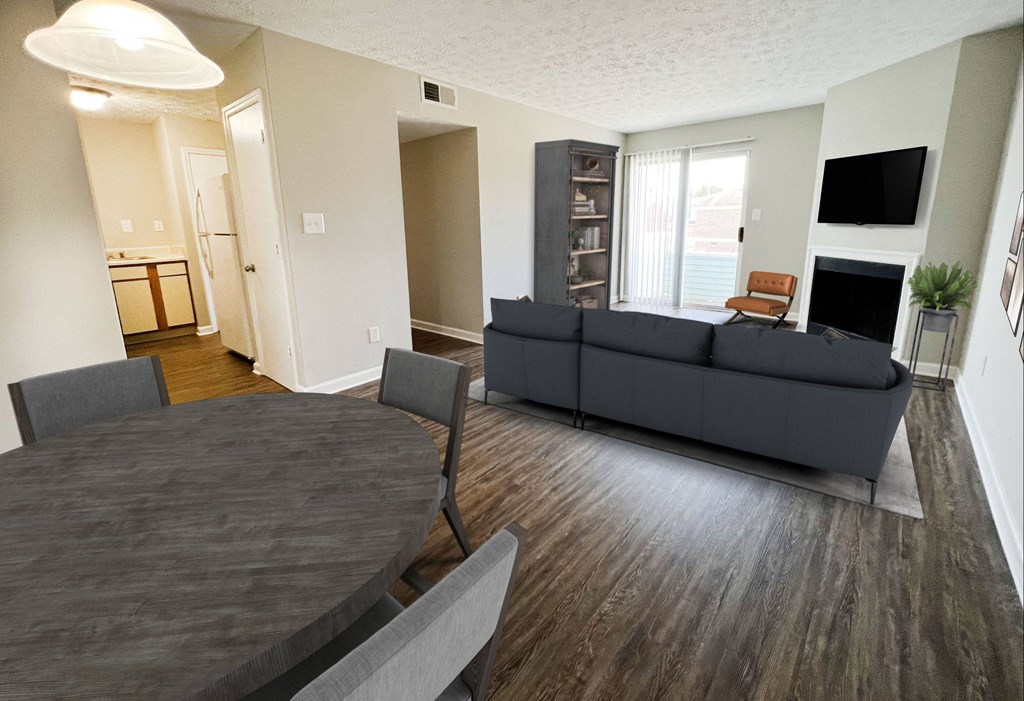 a living room with a couch and a table at 450 on Keeneland, Richmond Kentucky