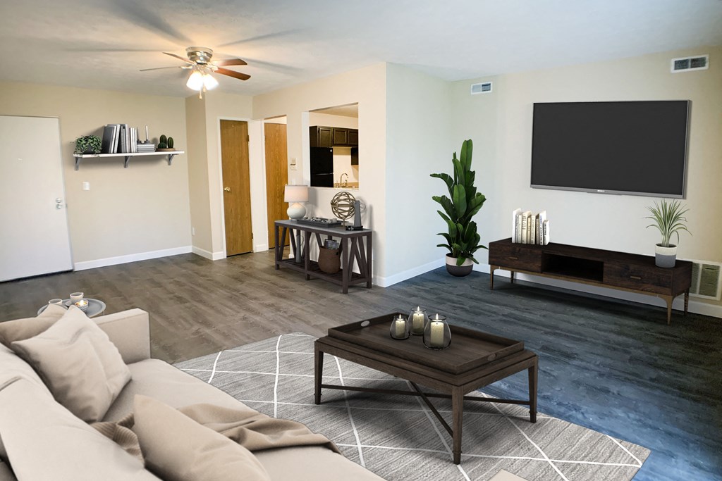 Quail Meadow Living Room area at Quail Meadow Apartments, Cincinnati, Ohio
