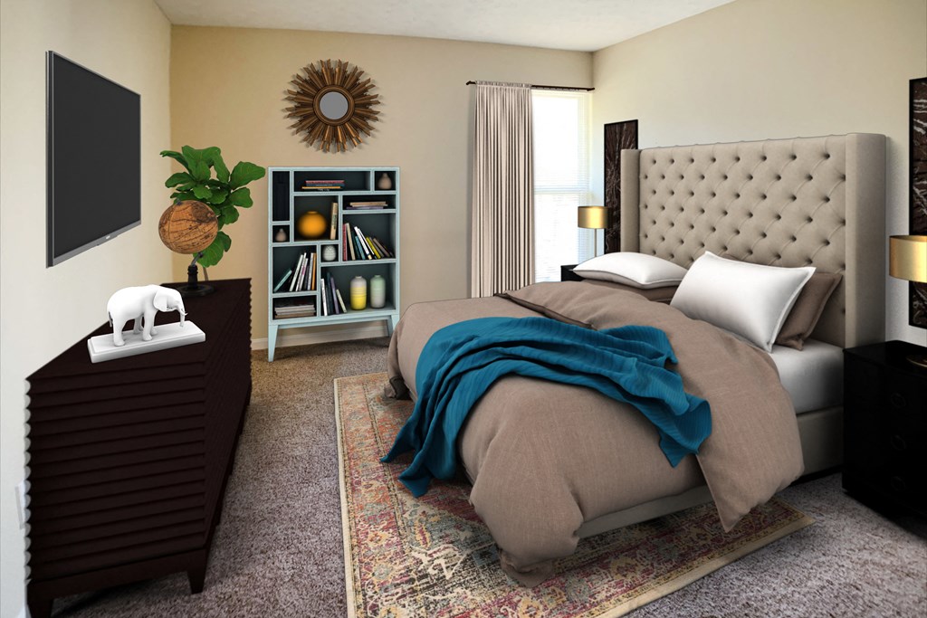 virtual bedroom at Timber Ridge Apartments, Ohio