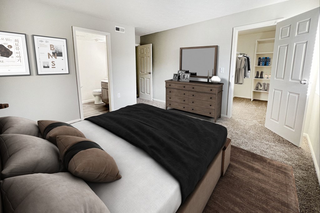 Virtual Model Bedroom 1074 SqFt at Deercross Apartments, Cincinnati