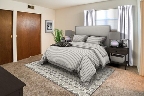 Master Bedroom at Four Worlds Apartments, Cincinnati, Ohio