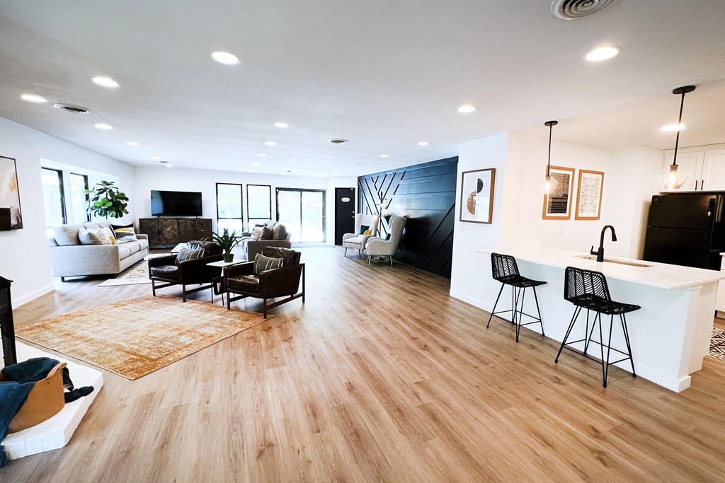 a living room with hardwood floors at Indian Lookout Apartments, Ohio
