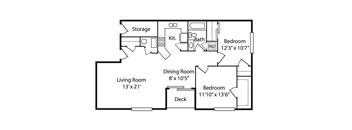 H Floor Plan at Walton Ridge Apartments, Walton, KY