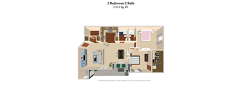 a floor plan of 2 bedroom 2 bath  at The Overlook at Ft. Thomas, Ft. Thomas, Kentucky
