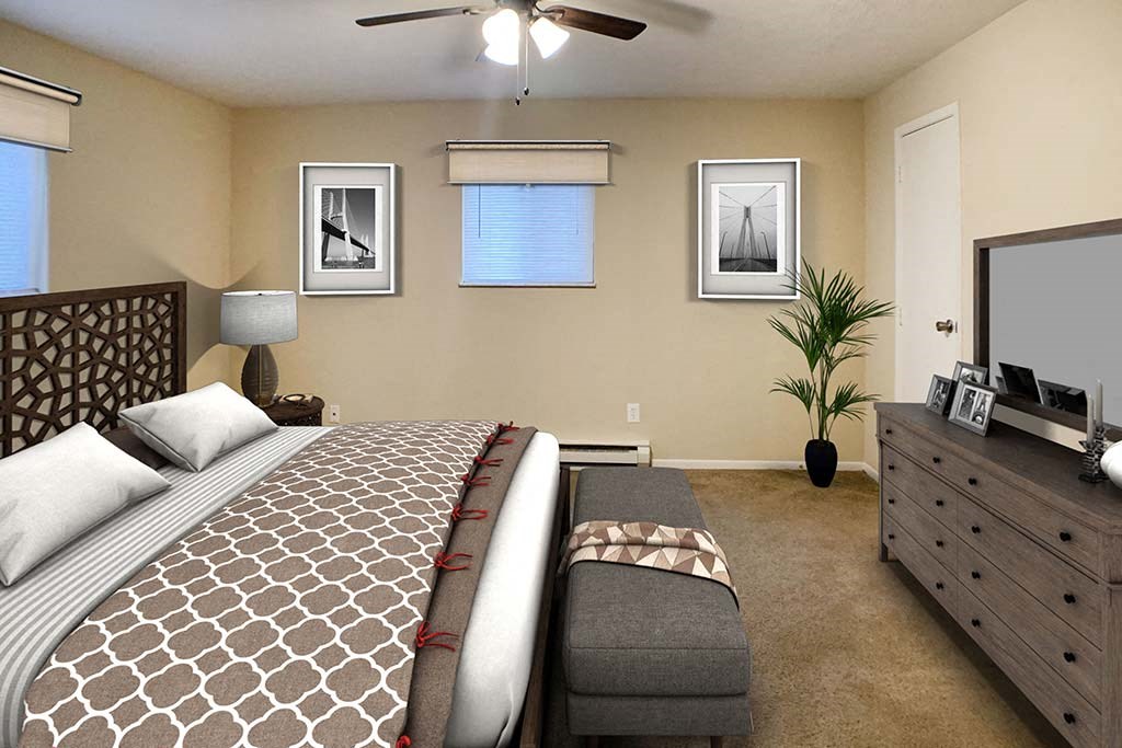 a bedroom with a bed at Hunter Ridge Apartments, Cincinnati, 45244