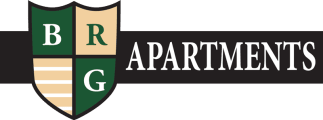 The image is of a logo for a company named "BRG Apartments".