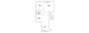 a floor plan of a home with two bedrooms and two bathrooms at Ann Street Lofts, Mobile Alabama