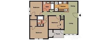 3 Bedroom Floorplan  at Baldwin Farms Apartments, Robertsdale