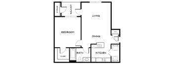A1 Floor Plan at Villas at Bon Secour Apartments, Alabama, 36542