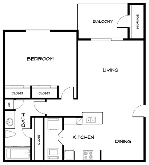 A2 Floor Plan at Villas at Bon Secour Apartments, Gulf Shores, Alabama