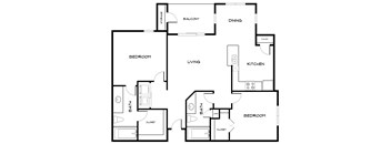 B2 Floor Plan at Villas at Bon Secour Apartments, Alabama