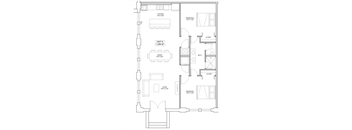 2 bedroom 1 bathroom Floor plan C at The Mobile Lofts, Mobile, 36604