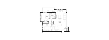 2 bedroom 1 bathroom Floor plan E at The Mobile Lofts, Mobile, Alabama