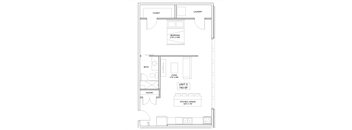 1 bedroom 1 bathroom Floor plan Q at The Mobile Lofts, Mobile, 36604