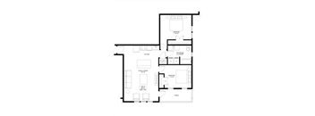 2 bedroom 1 bathroom Floor plan D at The Mobile Lofts, Mobile, 36604