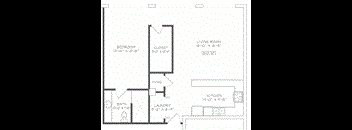 1 bedroom 1 bathroom Floor plan K at The Mobile Lofts, Mobile