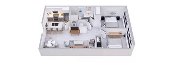 2 bedroom 1 bathroom Floor plan B at The Mobile Lofts, Mobile, AL