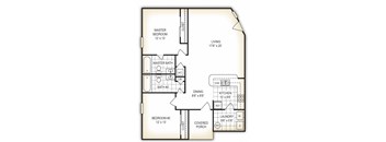 The Grove 2 bedroom 2bathroom floor plan at Dothan Farms Apartments, Alabama,36305