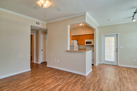 A Kitchen With White Walls at Villas at Bon Secour Apartments, Gulf Shores