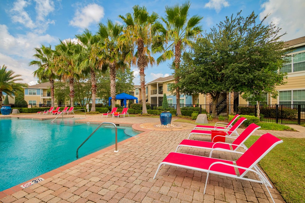 A Pool With Relaxing Area at Villas at Bon Secour Apartments, Gulf Shores, 36542