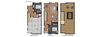 three views of a floor plan of a house