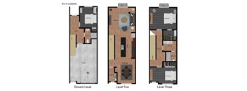 three views of a floor plan of a house