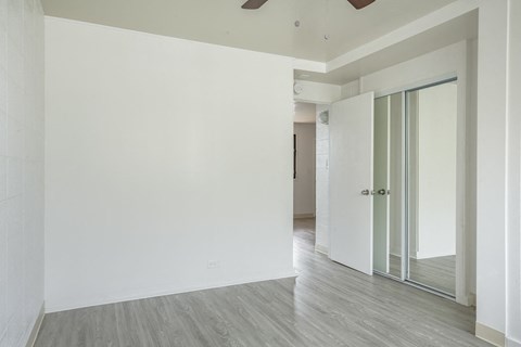 Kapiolani Village bedroom with mirror doored closets