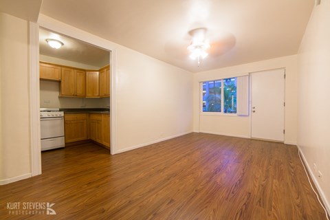 Moana Vista 1 Bedroom Living Area and Kitchen