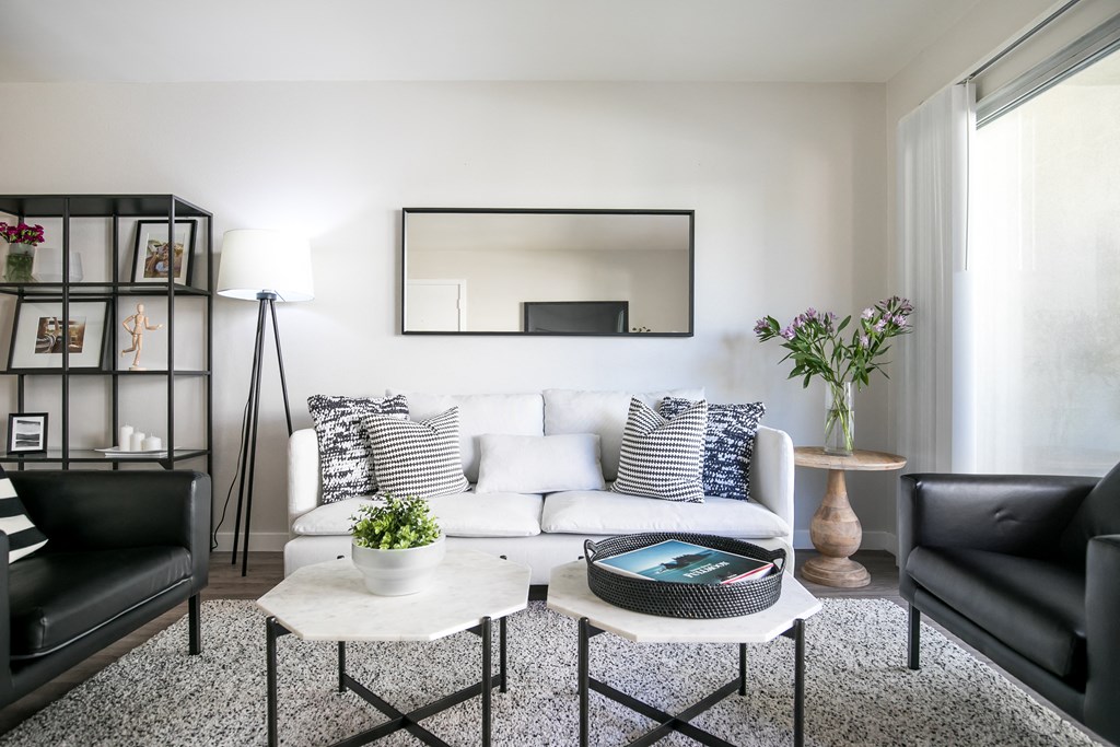 Park View on Yukon fully furnished living room