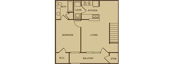 Park at Kirkstall Apartments 1 bedroom 1 bathroom floor plan