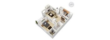 The Forest at Duck Creek 1 bedroom 1 bathroom floor plan