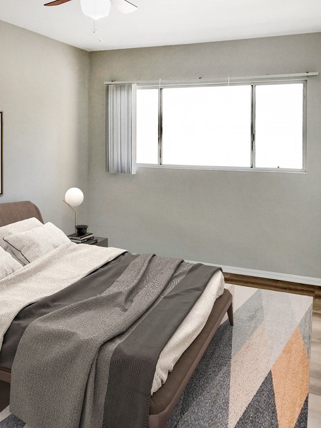 1803 North Harvard furnished bedroom with double bed