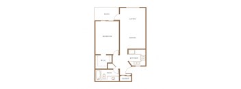 The Plaza at Canoga Park 1 Bedroom 1 Bathroom Floorplan