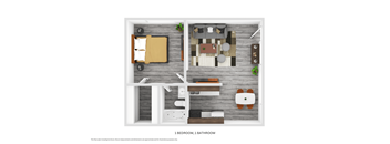 Vintage Apartments one bedroom floor plan