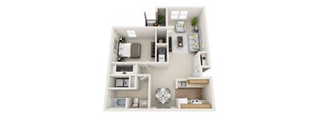 Clover Basin Village one bedroom floorplan