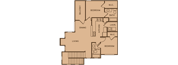 Park at Kirkstall Apartments 2 bedroom 2 bathroom floor plan