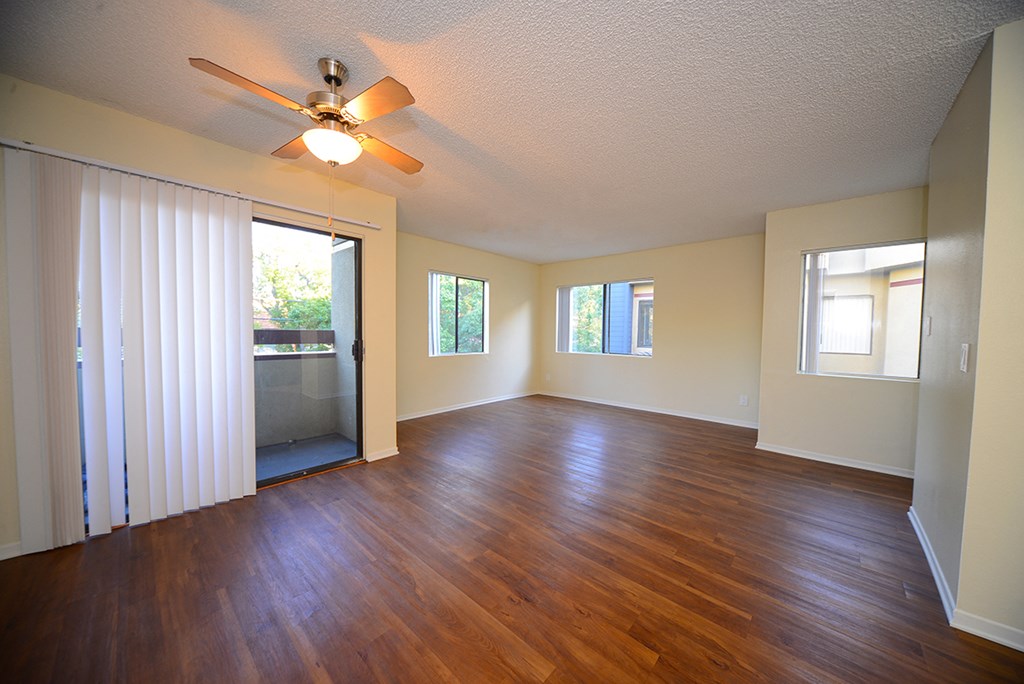 Monarch Terrace unfurnished living room with patio sliding doors