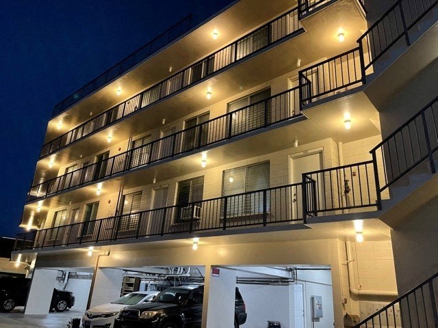 2848 On Date Apartments Exterior Building at Nighttime