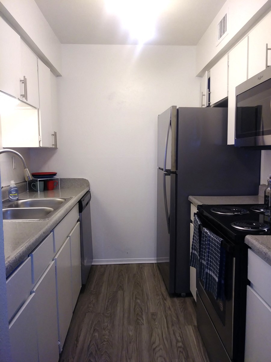 El Castillo Apartments kitchen area and alliances 