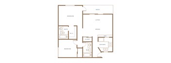 The Plaza at Canoga Park 2 Bedroom Standard Floorplan