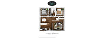 Fashionaire two bedroom one bathroom 1128 square feet floor plan