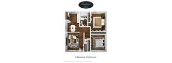 Fashionaire two bedroom one bathroom 900 square feet floor plan