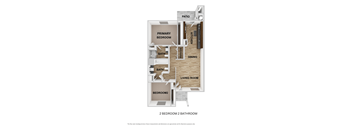 Chesapeake Bay Two Bedroom Two Bathroom Floorplan