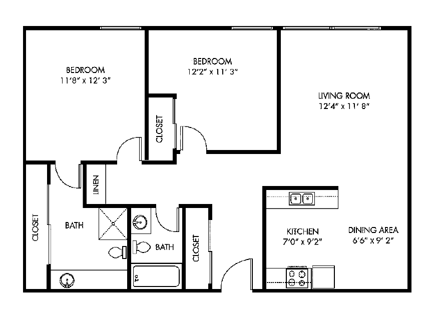 Tierra Del Sol two bedroom two bath floor plan