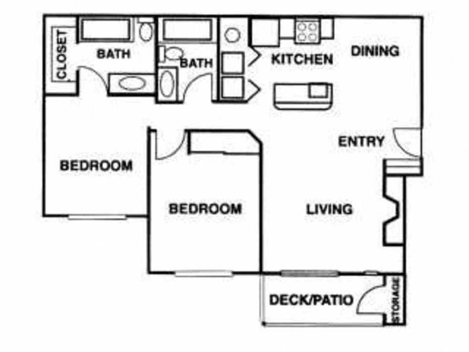 Silver Shadow Apartments 2 bedroom 2 bathroom floor plan