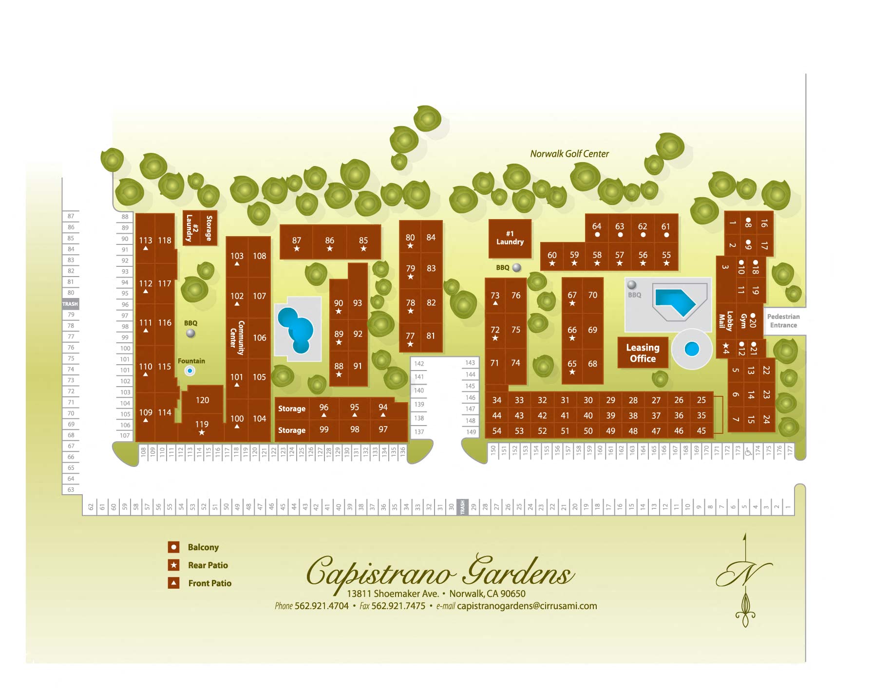 Capistrano Gardens site map
